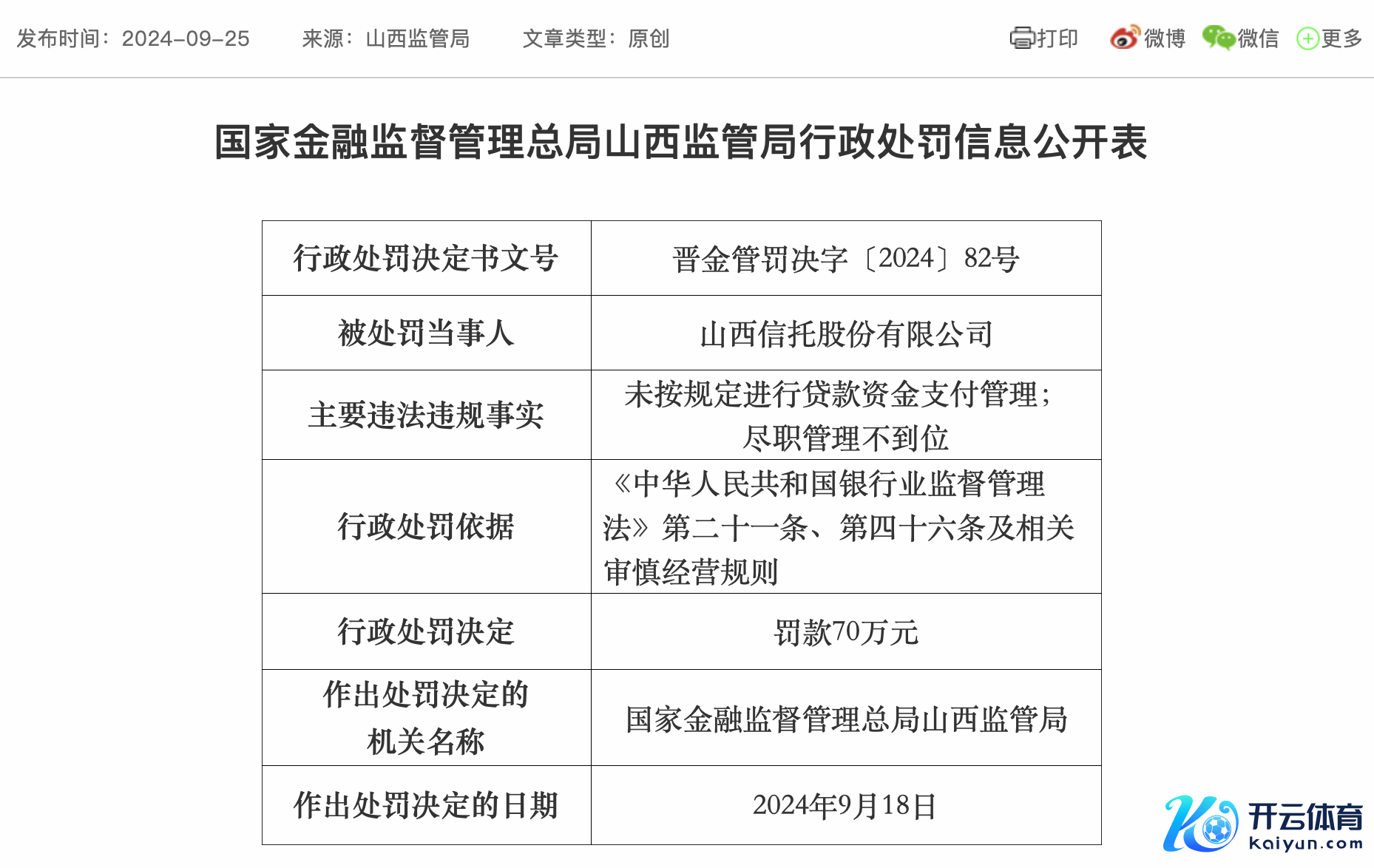 泉源：国度金融监督解决总局山西监管局