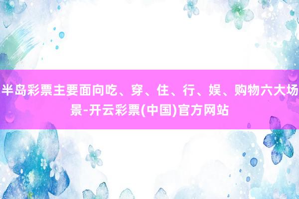 半岛彩票主要面向吃、穿、住、行、娱、购物六大场景-开云彩票(中国)官方网站