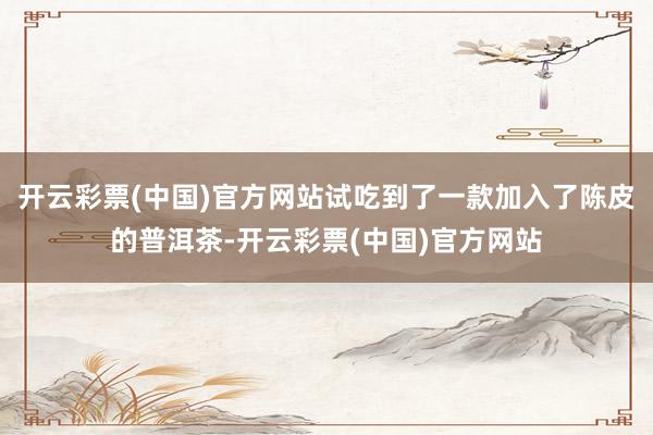 开云彩票(中国)官方网站试吃到了一款加入了陈皮的普洱茶-开云彩票(中国)官方网站